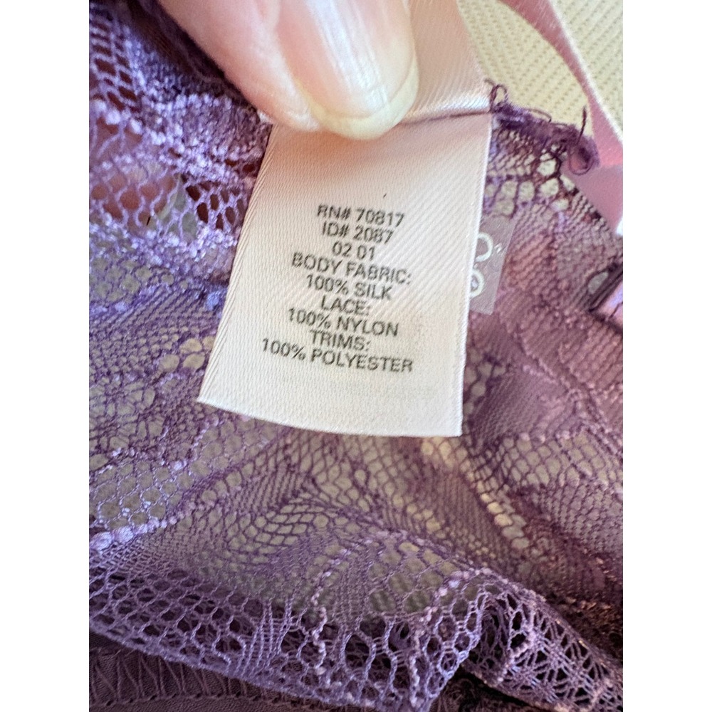 Vintage Victoria's Secret Silk Collection Lavender Lace Cami Short Set L NWOT - Picture 9 of 14